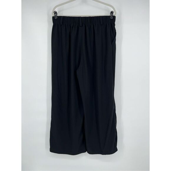 Halara Wide Leg High Rise Pants Size XL Petite Black Pull On Office Stretch EUC - Picture 3 of 9
